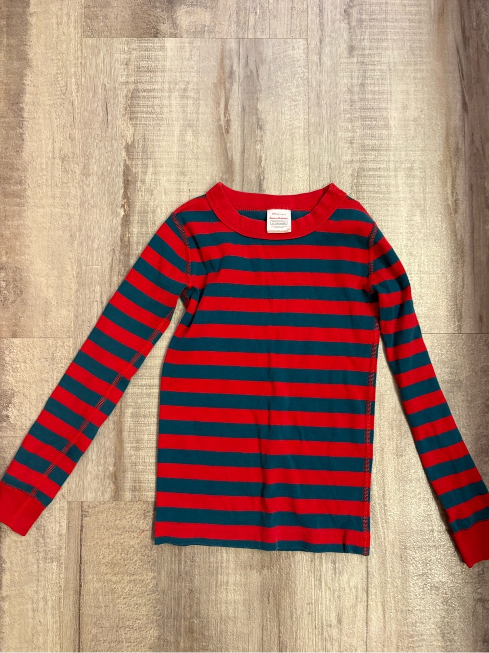 Hanna Andersson Blue Red Stripe Pajama Top 120 6-7